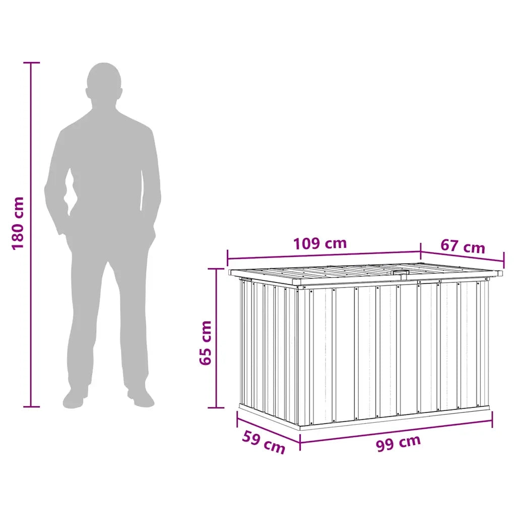 Baule da Giardino Antracite 109x67x65 cm CFW6220152
