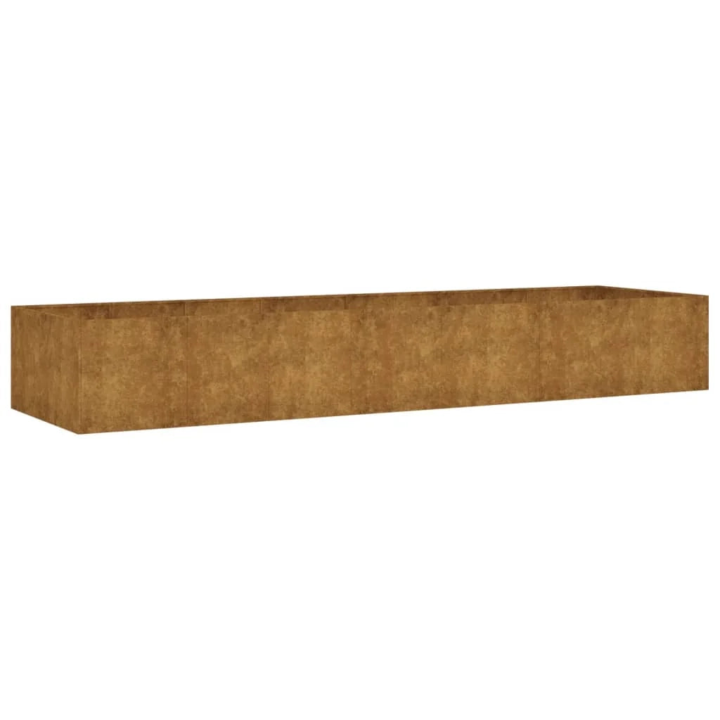 Vassoio per fioriera aiuola rialzata piante fiori terrazzo giardino giardino 280 x 80 x 40 cm acciaio corten marrone 02_0039421