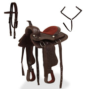 Sella Western Testiera e Pettorale in Vera Pelle 13" Marrone 91351
