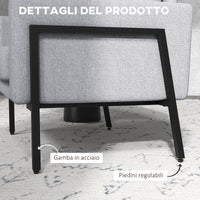 Poltrona Imbottita 82x70x83,5 cm in Poliestere Grigio Chiaro
