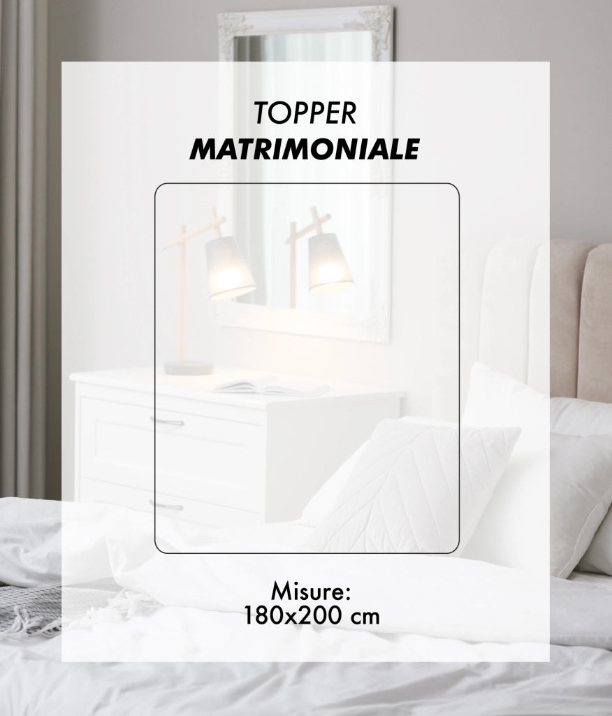 Topper Aloe Vera 400 Grammi Ad Alta Densità Correttore Materasso Con Elastici Coprimaterasso Alto Salva Materassi Spesso Letto Comodo Certificato Oeko Tex Lavabile In Lavatrice Bianco - Matrimoniale
