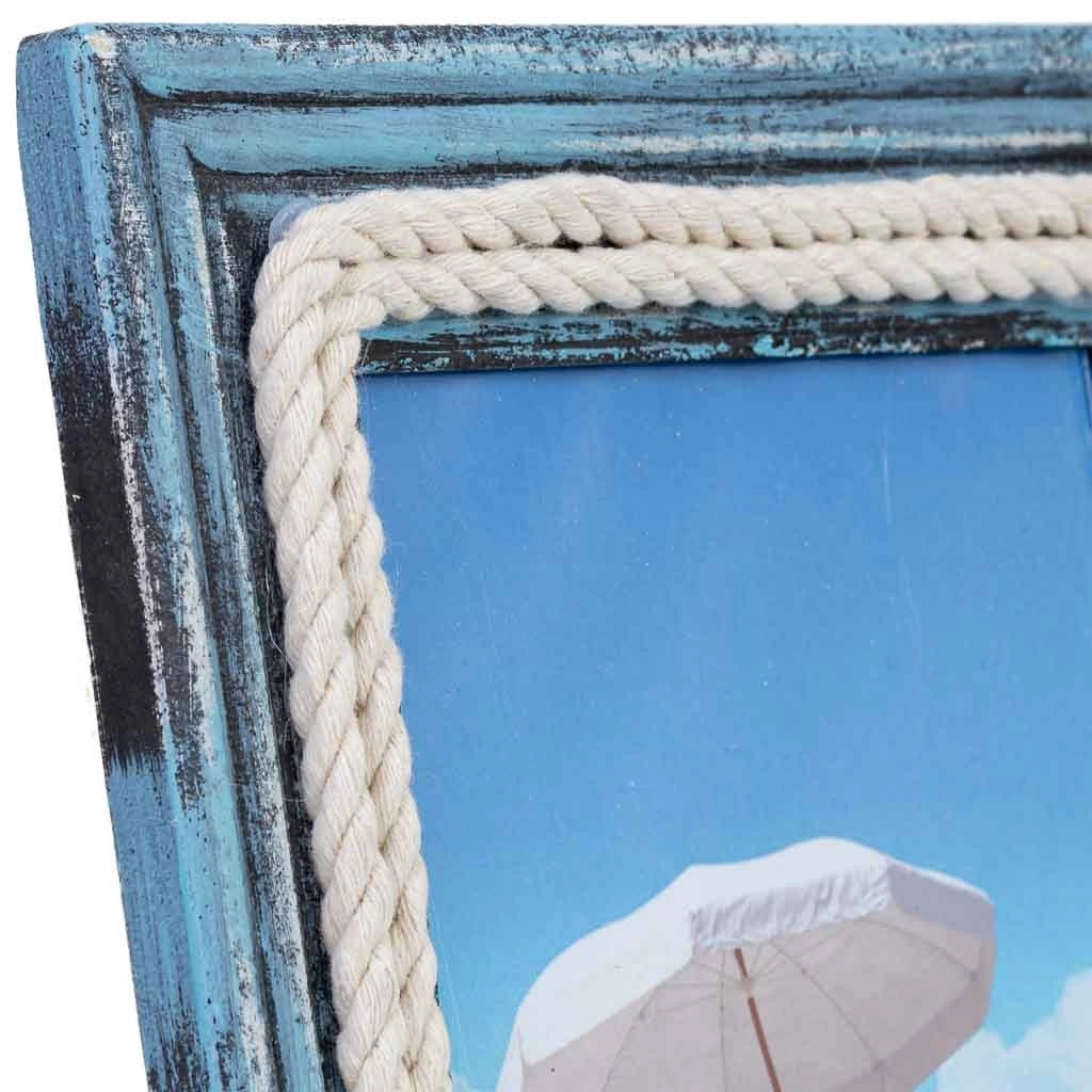 Cornice portafoto in legno blu 15x18, 20,5x2x25,5h cm