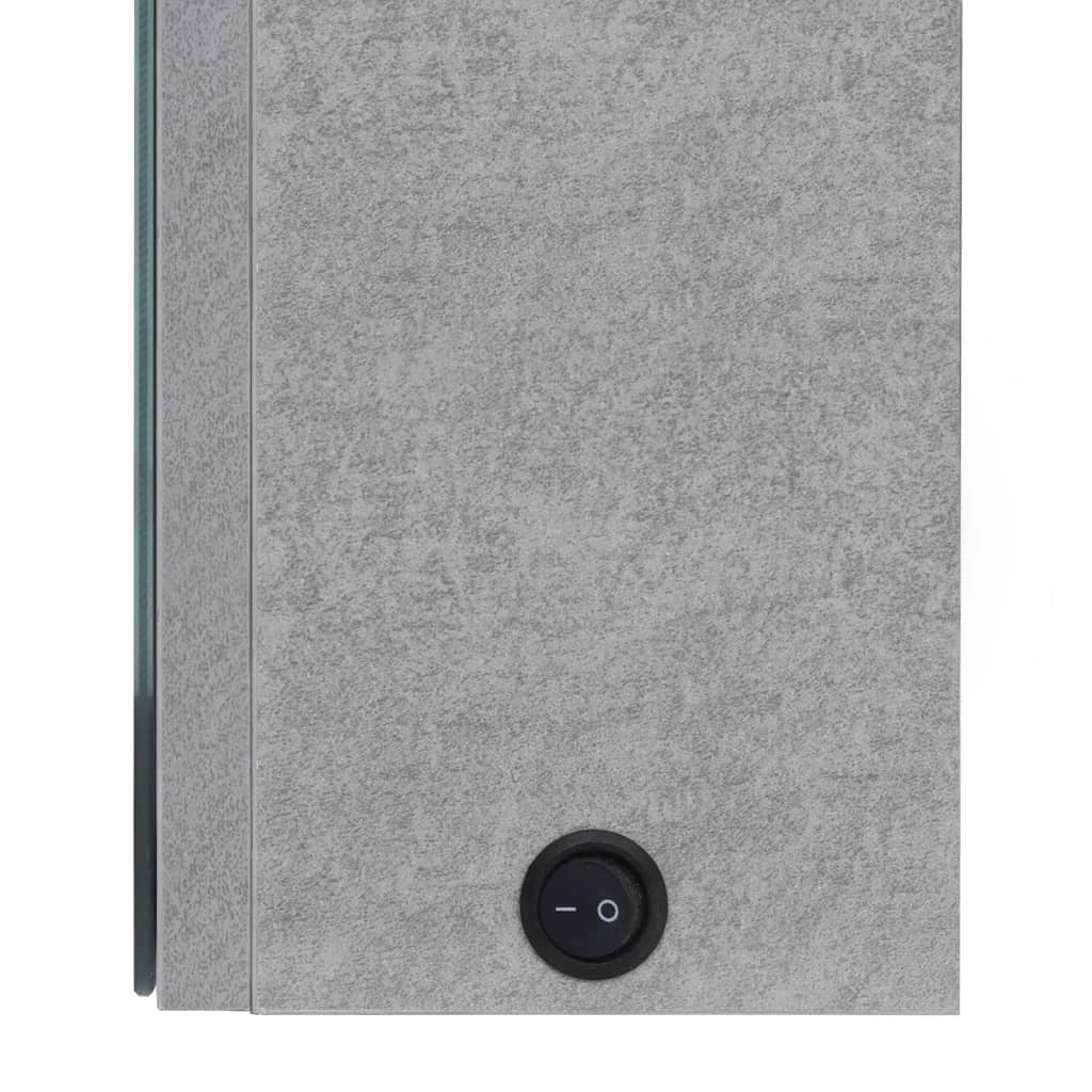 Mobiletto da bagno con specchio LED 50 x 13 x 70 cm grigio 02_0006604