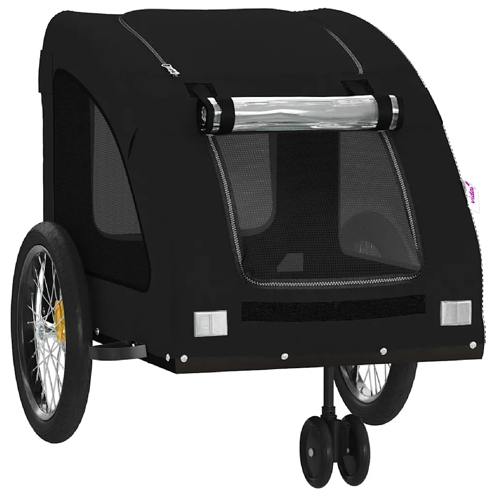 Rimorchio da Bici per Animali Nero Oxford e Ferro CFW8017981