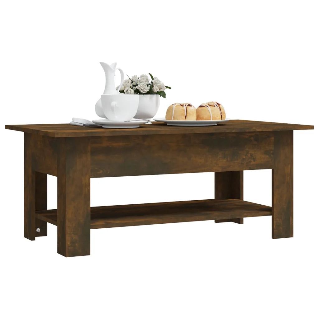 Tavolino da Salotto Rovere Fumo 102x55x42 cm in Truciolato cod mxl 22638