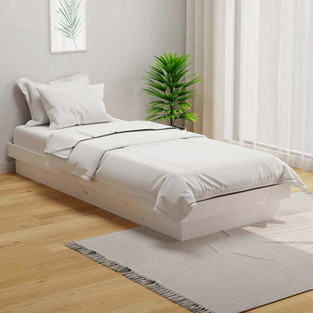Giroletto-Struttura Letto Bianco in Legno Massello 75x190 cm Small Single 728562