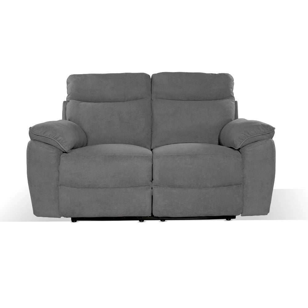 Divano 2 posti recliner elettrico tessuto grigio Boston 160x100x102H