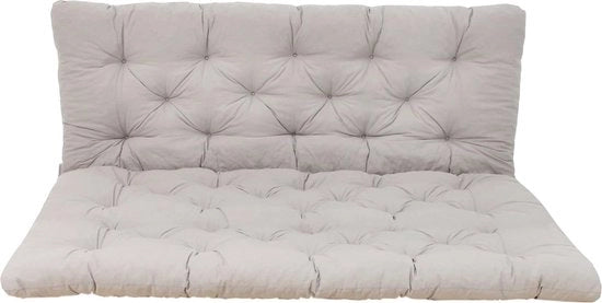 Set di cuscini pallet con schienale grigio - cuscino da sedere 120 x 80 - cuscino da terra 120 x 60 cm - per interni ed esterni - materiale confortevole per set di cuscini pallet
