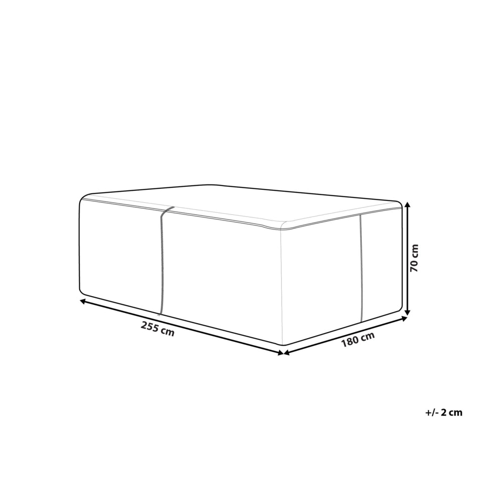 Copertura per mobili da giardino Copertura antipioggia in poliestere PVC grigio 255 x 180 x 70 cm