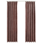 Tende Oscuranti | Tende Blackout con Ganci 2 pz Rosa Antico in Velluto 140x245cm