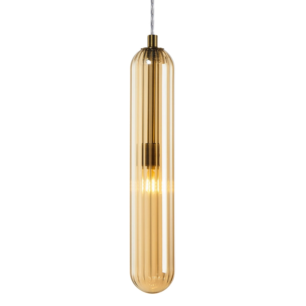 Lampada a sospensione PAX oro opaco in vetro G9 Milagro