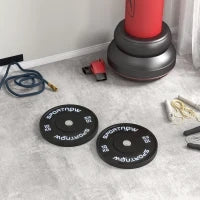 Set di 2 Dischi Palestra da 10kg per Bilanciere e Manubri con Attacco Ø5cm, Nero