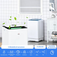 Deumidificatore d'Aria 12 Litri 210W 5 Modalità e 2 Velocità Bianco e Nero