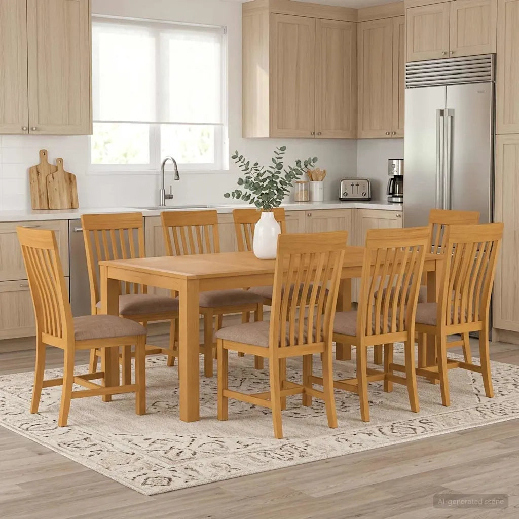 Set da pranzo 9 pz Grigio Legno di Quercia Massello 3430410