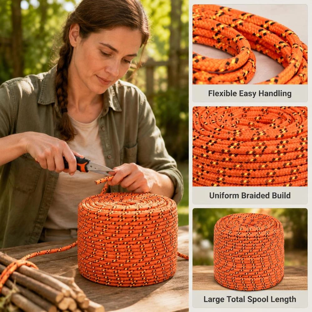 Boat Rope, Orange, 8 Mm, 250 M, Polypropylene