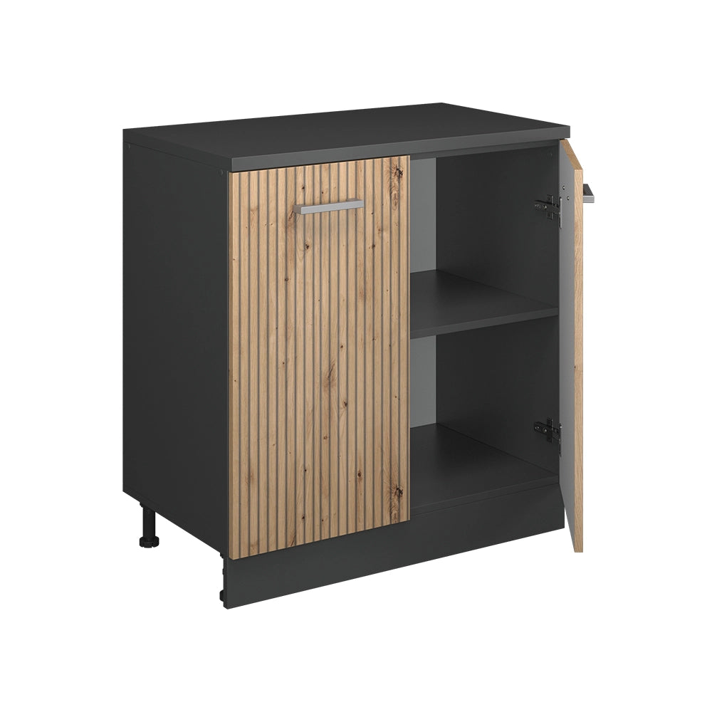 Mobile per mansarda Rion Rovere artigianale/Antracite 80 x 83.8 cm senza inclinazione con 2 ante Vicco