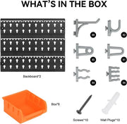 Pannello di stoccaggio, supporto per attrezzi, cassetti ripiegabili, deposito attrezzi, armadio per garage, tavolo di organizzazione, ripiano di parete, officina, 32 pezzi, 644 x 270 mm