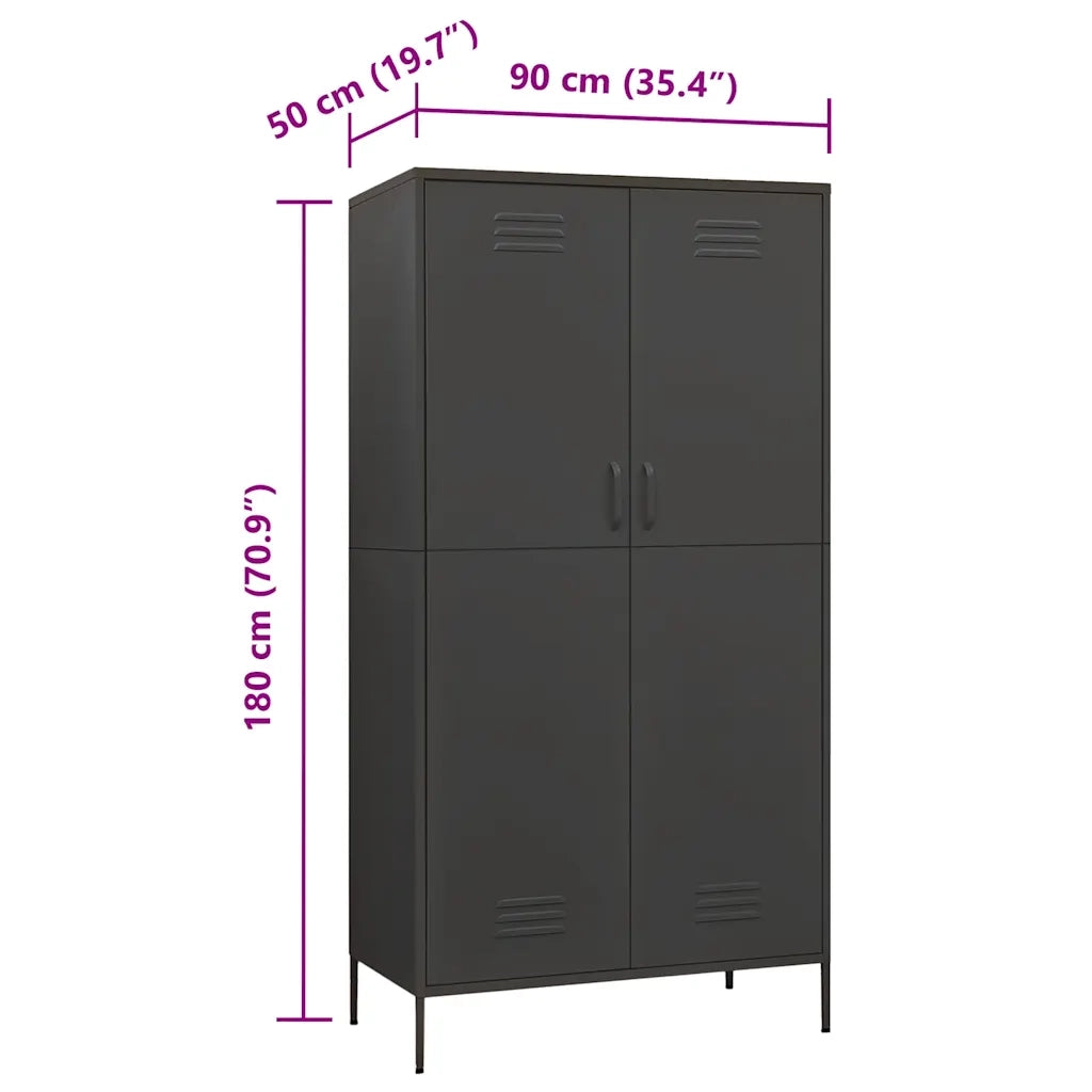 Armadio Antracite 90x50x180 cm in Acciaio CFW4242620