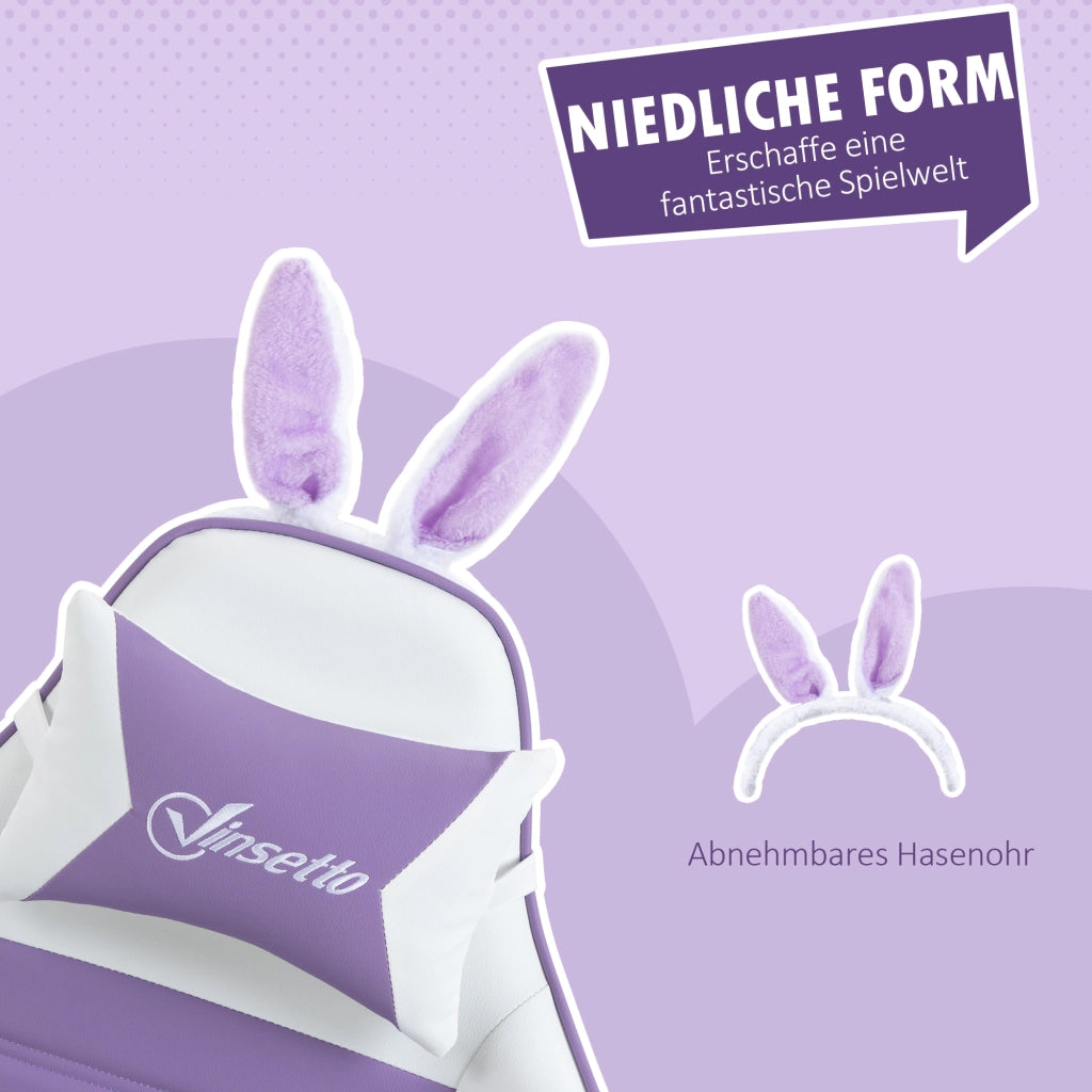 Sedia Gaming Ergonomica ¨C Xylo ¨C Con Poggiapiedi e Supporto Lombare Viola