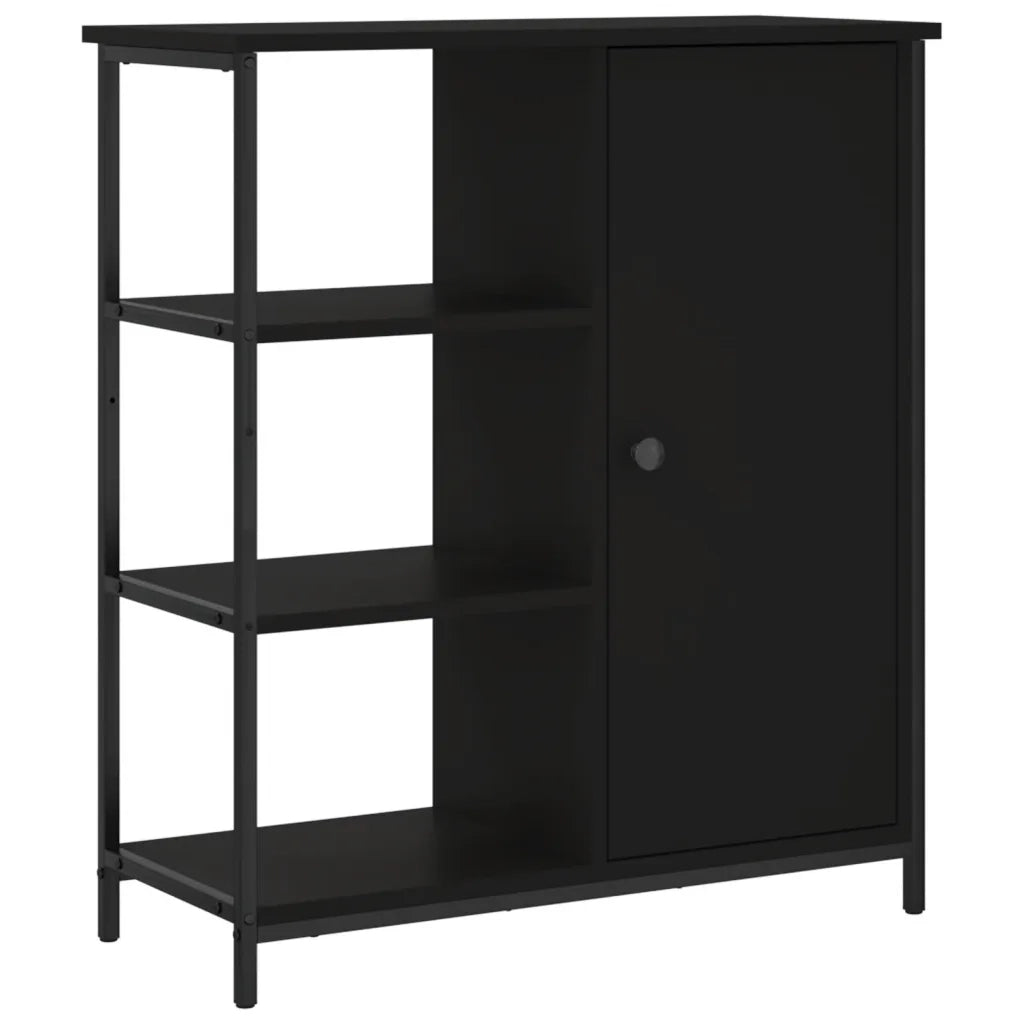 Credenza-Buffet-Armadio da cucina Nera 70x30x80 cm in Legno Multistrato 861292