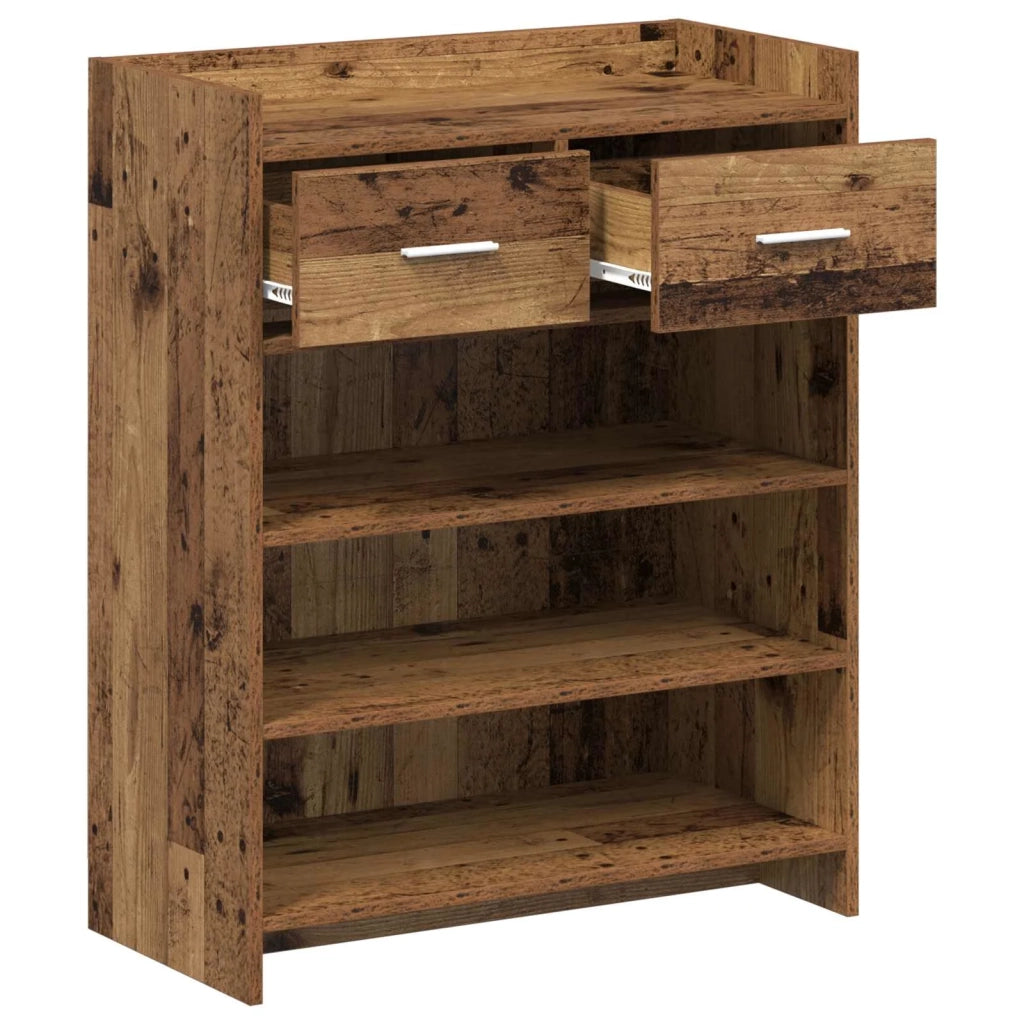 Mobile per scarpe con cassetto Legno antico 73,5 x 36 x 92 cm 8011329
