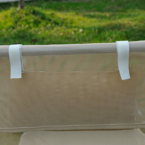 Set 2 Lettini Prendisole Pieghevoli 137x56x82 cm in Metallo Tessuto a Rete Beige