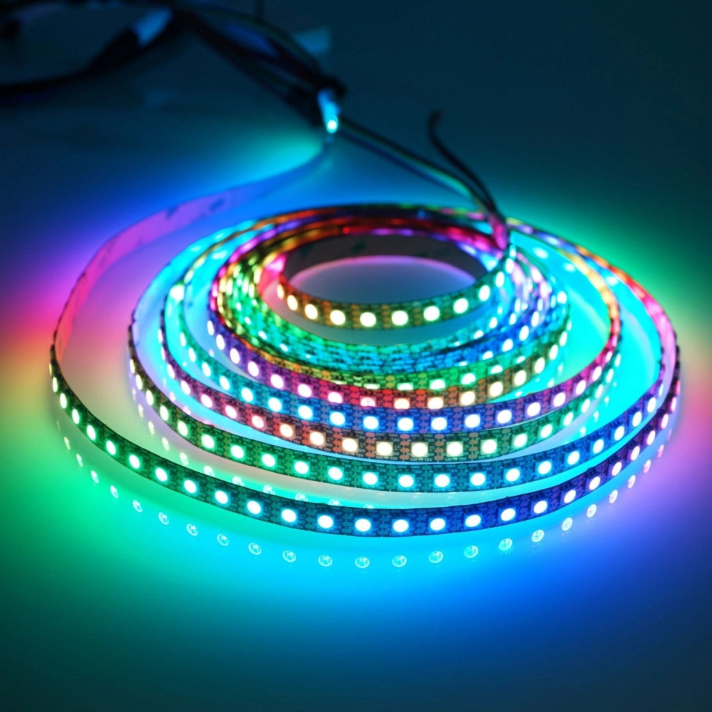 Striscia LED SPI WS2815 RGB 12V 96 LED/m PCB Nero 3OZ 5m Indirizzabile Ogni Singolo LED