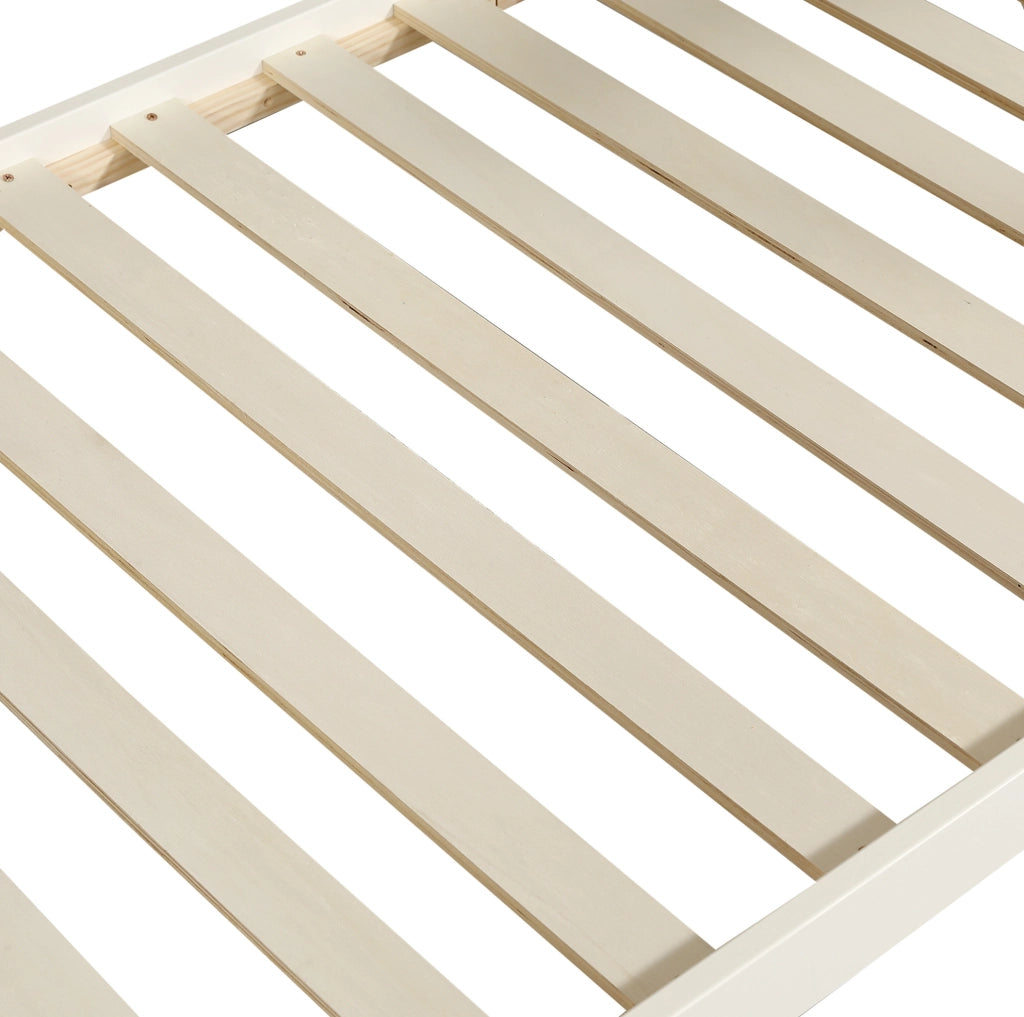 Letto a soppalco ULEVR 90x200 cm con scala, scivolo, tende e sponde di sicurezza, bianco