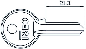 Iseo CHIAVE GREZZA PER LUCCHETTO CITY 3 Spine Lunghezza mm. 21,3 10.00 pz