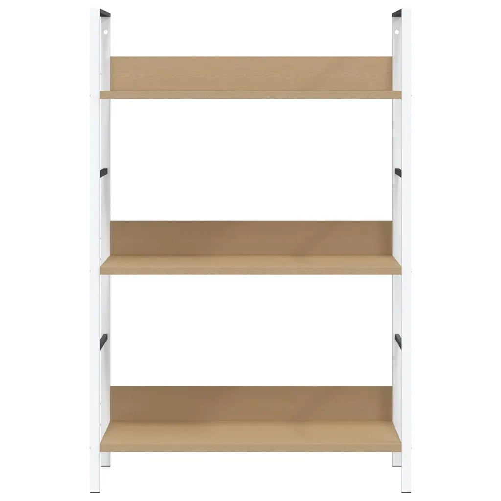 Scaffale Libri 3 Ripiani Rovere 60x27,6x90,5 Legno Multistrato 288221