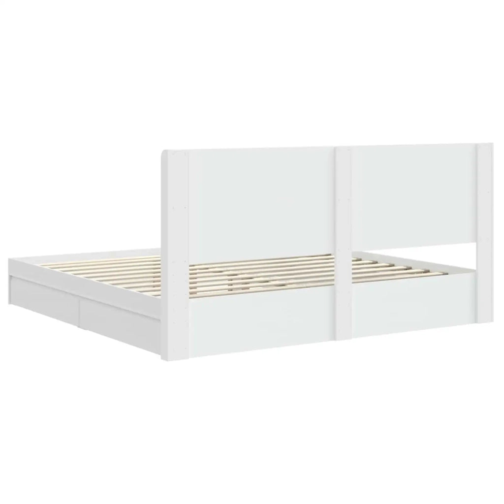 Struttura del letto con stoccaggio e testata Bianco 3414001