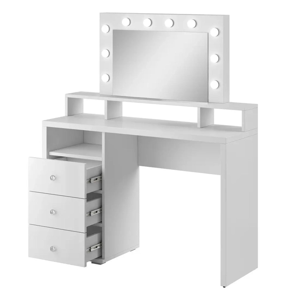 Toeletta design con illuminazione integrata collezione VERSAILLES colore bianco finiture lucide