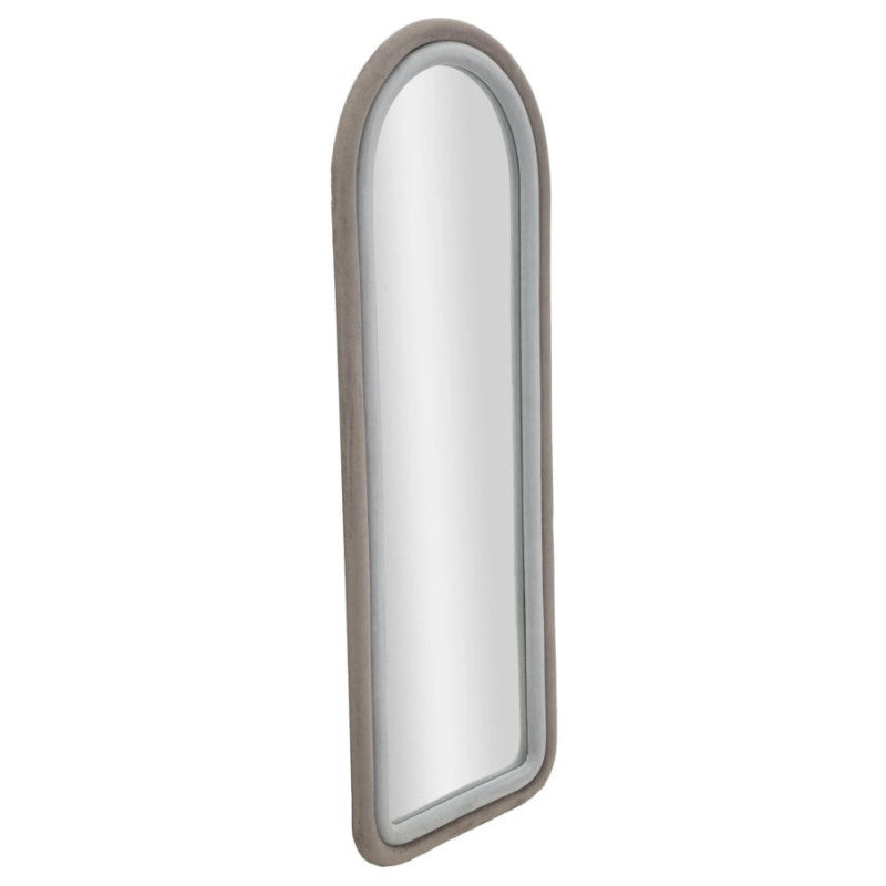 Specchio Da Muro Cloe Velluto Grigio cm 60x4x160