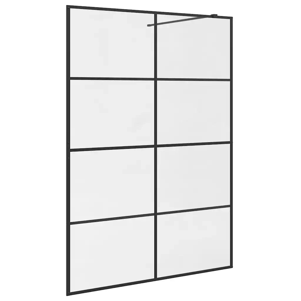 Parete Doccia Walk-in in Vetro Trasparente ESG 140x195cm Nera cod mxl 49143