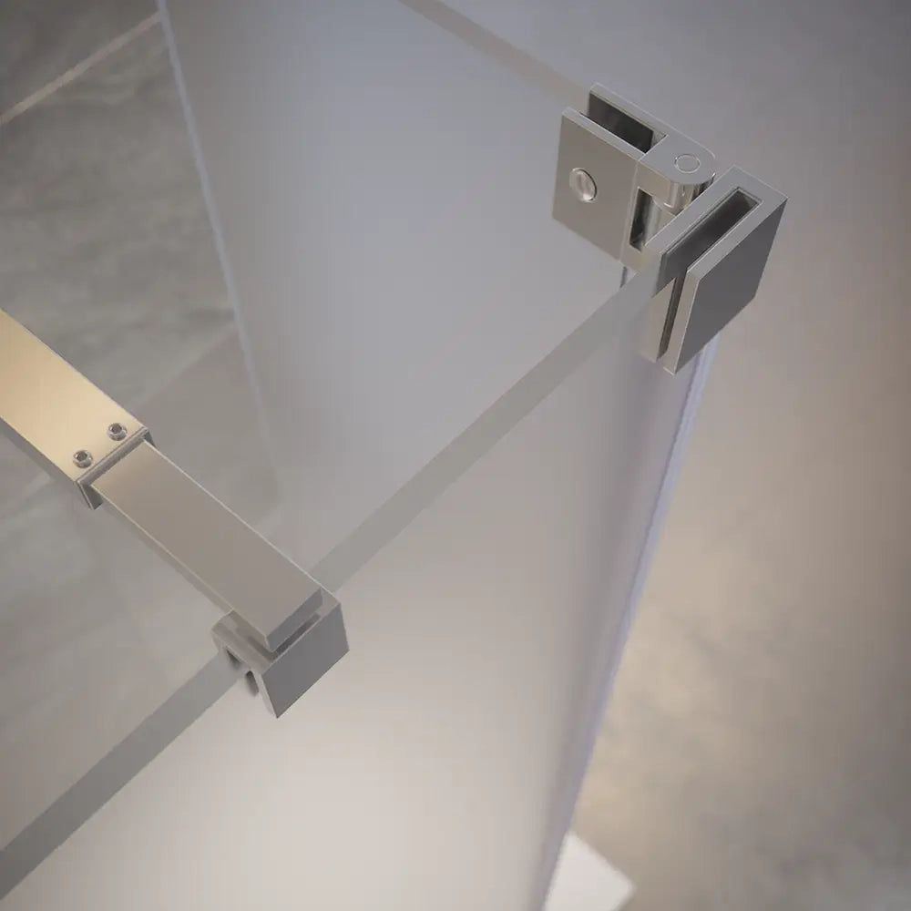 Doccia walk-in 120cm + anta 30cm vetro temperato anticalcare 10mm opaco profili cromo | Naxos