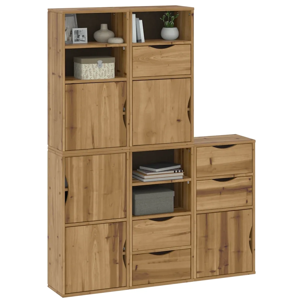 Armadietti Laterali 5 pz ODDA 40x24x79 cm Legno Massello Pino 3365356