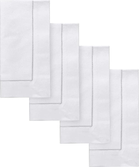Set di tovaglioli di stoffa da 4 (45 x 45 cm), tovaglioli di cotone in lino morbidi e comodi, tovaglioli lavabili - Perfetti per i pasti di famiglia, matrimoni