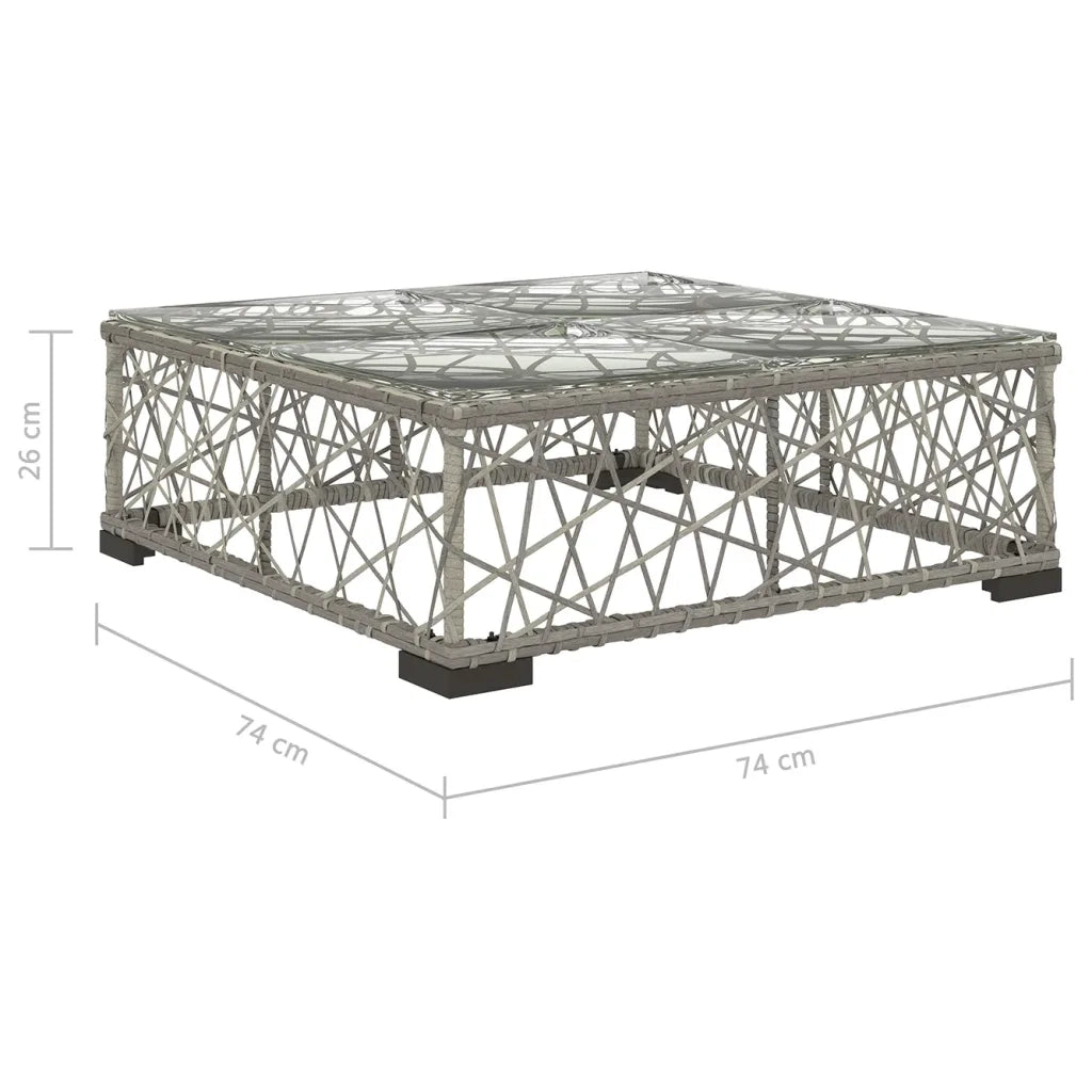 Set Divani da Giardino 6 pz con Cuscini in Polyrattan Grigio 46809