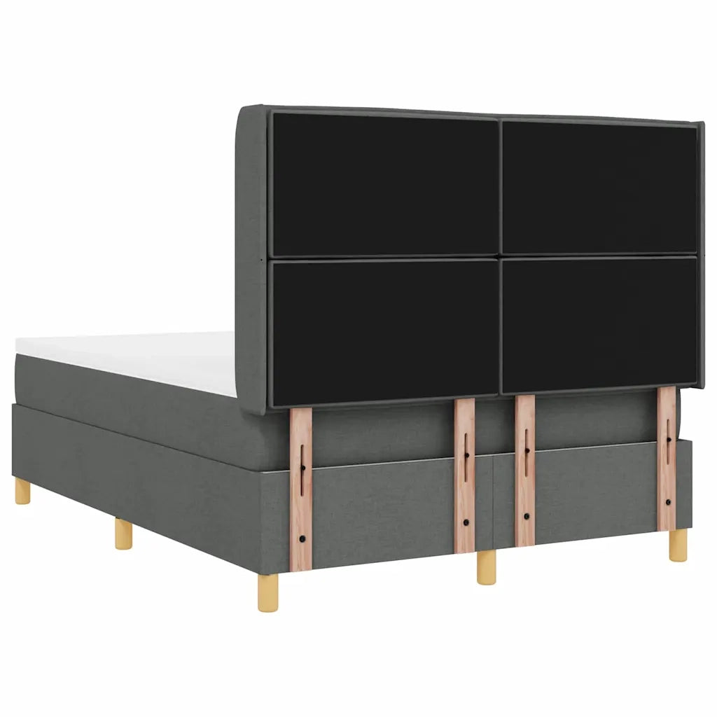Letto a molle con strisce LED Grigio 140 x 190 cm Tessuto 3343624