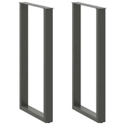 Set di 2 gambe regolabili per tavolo da bar a forma di U 60 x 110 cm design moderno maggiore stabilità acciaio antracite 02_0057490