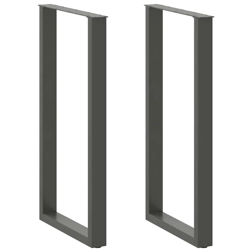 Set di 2 gambe regolabili per tavolo da bar a forma di U 60 x 110 cm design moderno maggiore stabilità acciaio antracite 02_0057490