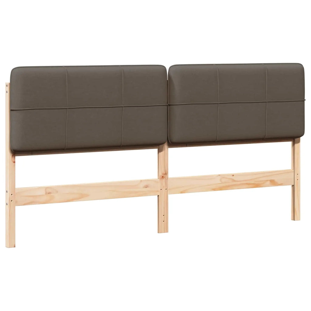 Testiera imbottita-Testiera con Cuscini-Testata Marrone e taupe 180 cm Pino massello 152117