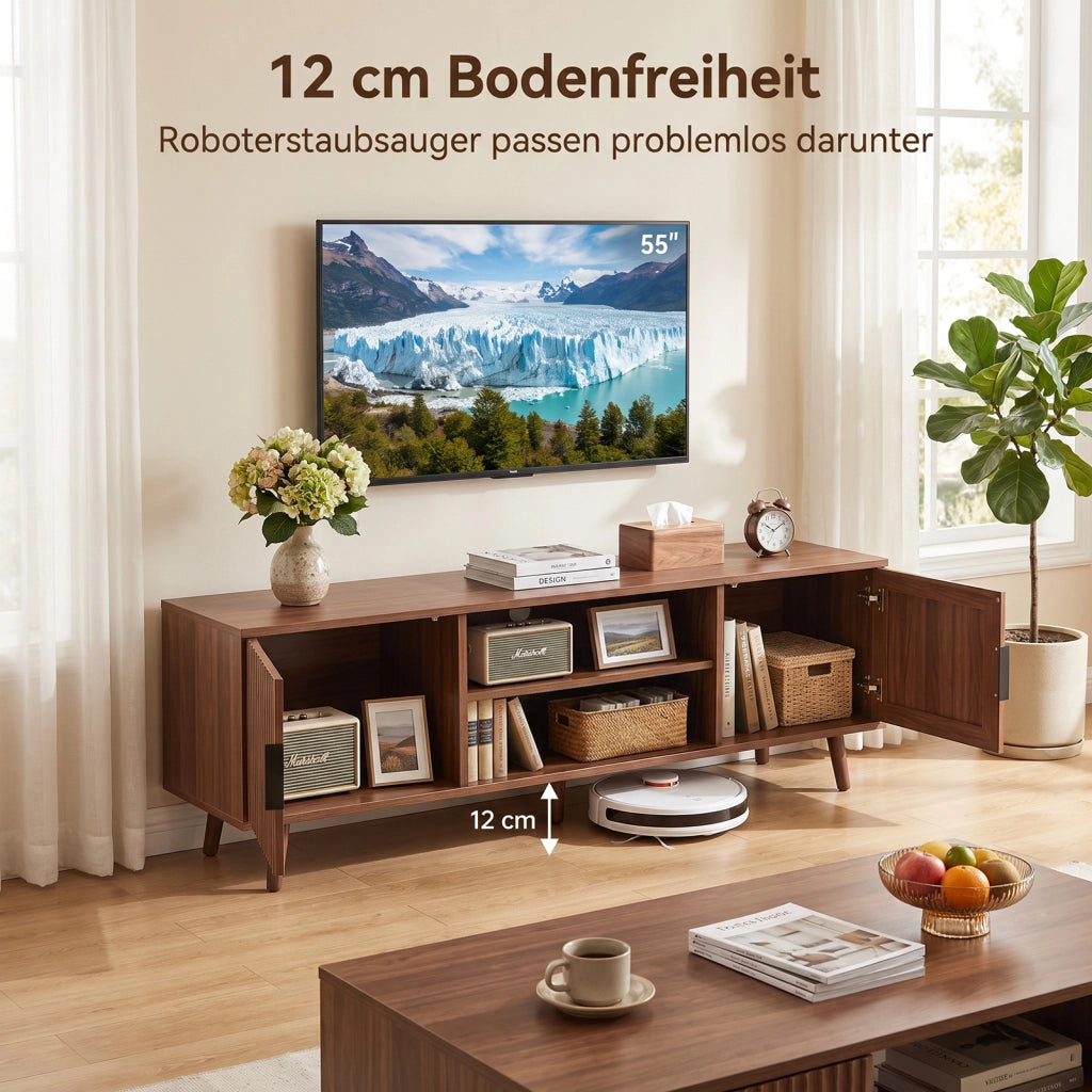 MOBILE TV 138 cm Noce in MDF con ripiani aperti