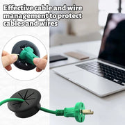 4 x Cavi passaggio per scrivania - cavi passaggio per scrivanie - cavi passaggi - per scrivanie e tavoli di lavoro - ABS - silicone - nero (60mm)
