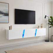Cassettiera TV a muro bianca in truciolato; lunghezza 180 cm