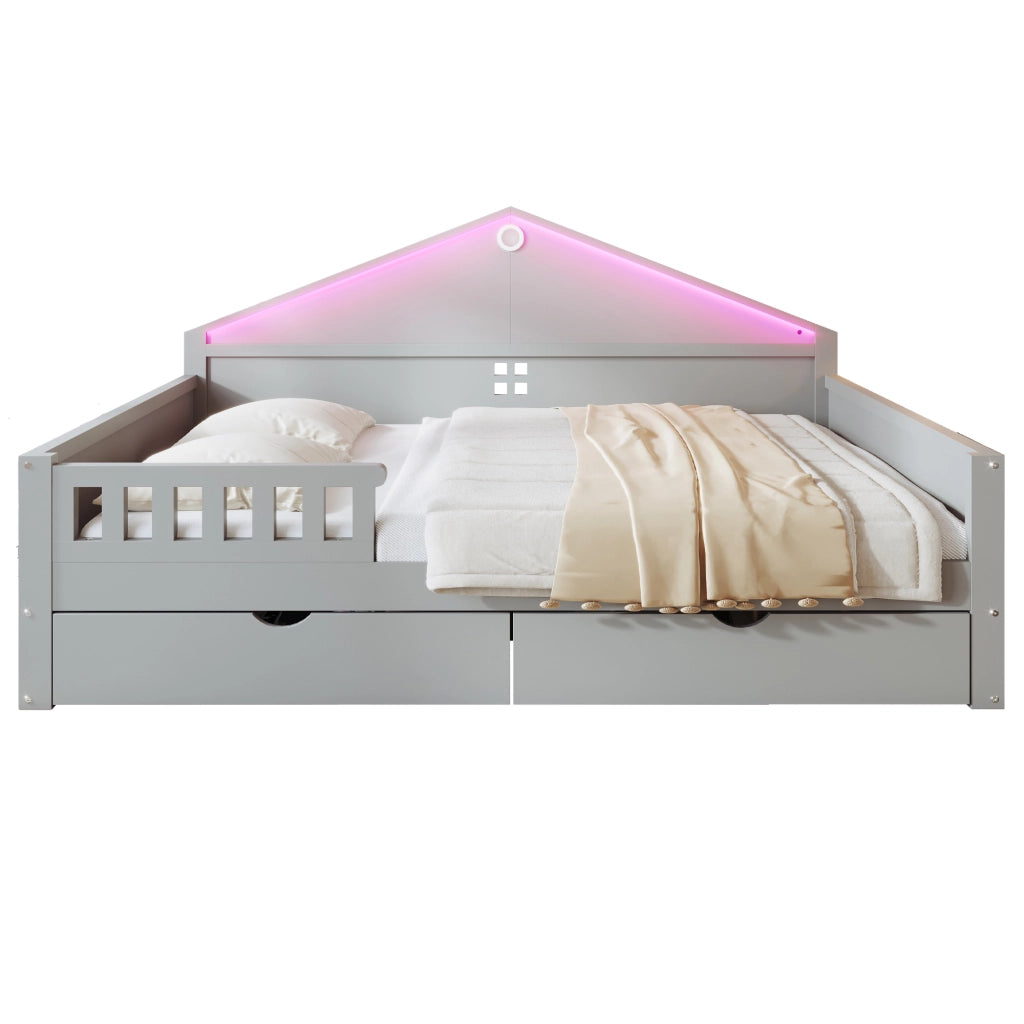 letto singolo legno massiccio e mdf grigio 140 x 200 cm
