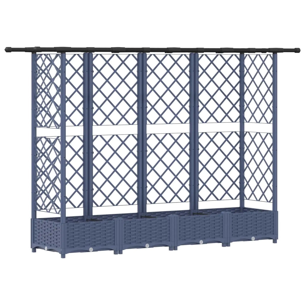 Letto Rialzato con Griglia e Tetto Grigio 202,5 x 40 x 123 cm