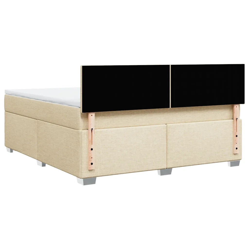 Giroletto a Molle con Materasso Crema 180x200 cm in Tessuto