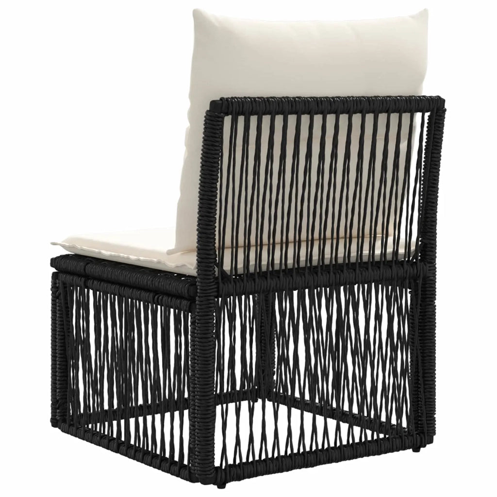 Unità divano senza braccioli Nero polyrattan 42026713
