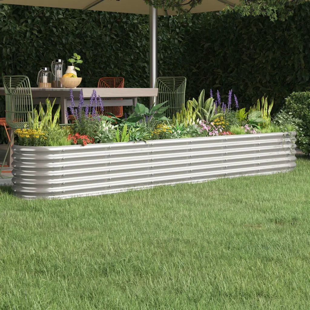 Letto Giardino Acciaio Zincato 260x40x36cm Argento 318882